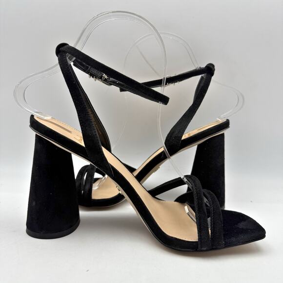 Sam Edelman Womens Kia Heeled Sandal US 7 EU 37 Black Suede NWOB - Picture 4 of 13